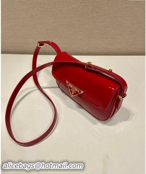 Luxury Grade Prada Patent Leather shoulder bag 1BD339 Red 2024