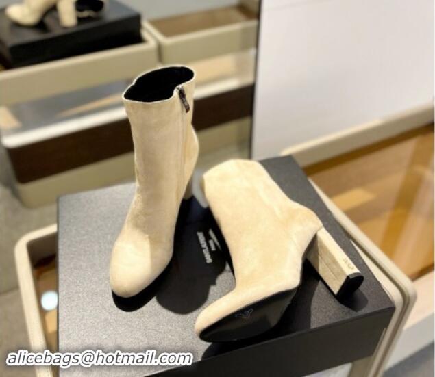 Shop Cheap Saint Laurent Suede Ankle Boots 9.5cm Light Beige 010051