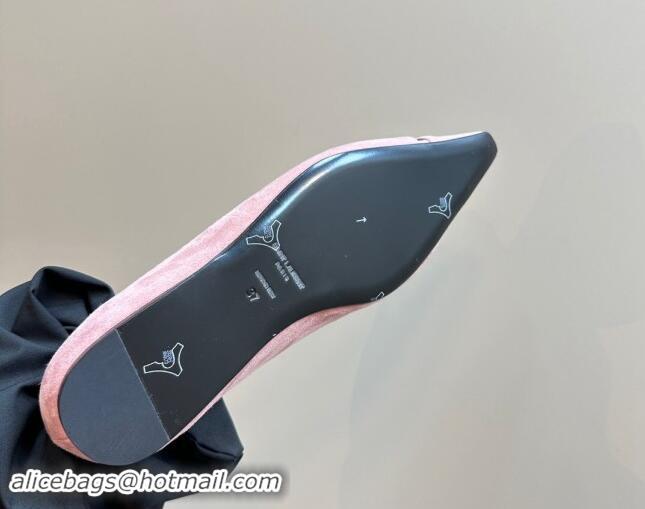 Purchase Saint Laurent Babylone Ballet Flats in Suede Light Pink 010061