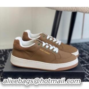 Durable Saint Laurent SL/61 Sneakers in Khaki Gabardine Canvas 1010076