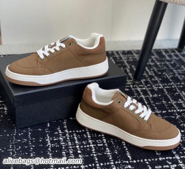 Durable Saint Laurent SL/61 Sneakers in Khaki Gabardine Canvas 1010076