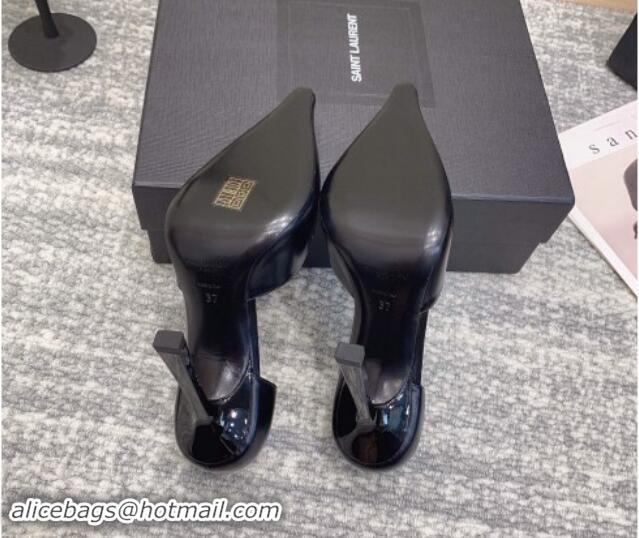 Top Design Saint Laurent D'ORSAY Open Pumps 11cm in Smooth Leather Black 1010078