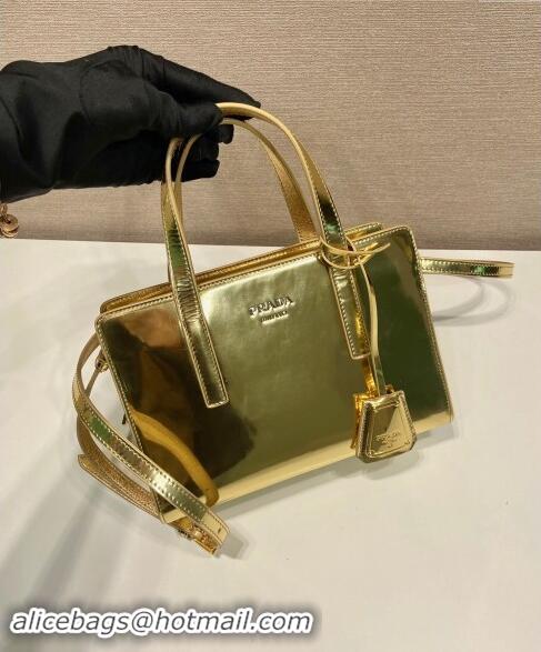 Well Crafted Prada Re-Edition 1995 Brushed-Leather Mini Top Handle Bag 1BA357 Gold 2023