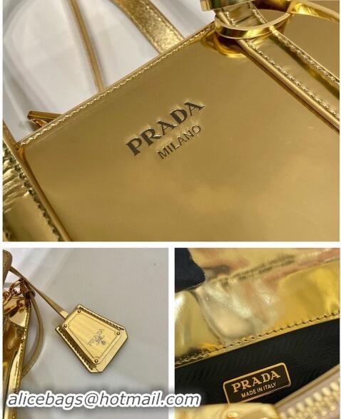 Well Crafted Prada Re-Edition 1995 Brushed-Leather Mini Top Handle Bag 1BA357 Gold 2023