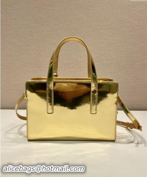 Well Crafted Prada Re-Edition 1995 Brushed-Leather Mini Top Handle Bag 1BA357 Gold 2023