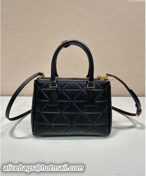 Well Crafted Prada Small Galleria Quilted Saffiano Leather Bag 1BA896 Black 2023