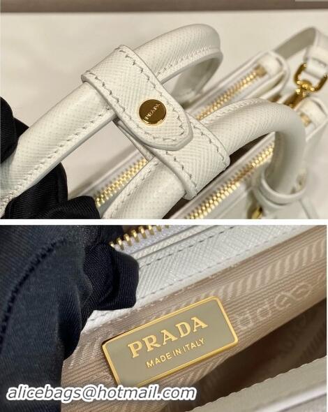 Best Price Prada Small Galleria Quilted Saffiano Leather Bag 1BA896 White 2023