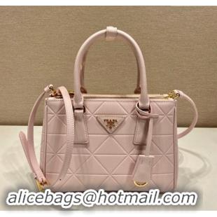 Top Grade Prada Small Galleria Quilted Saffiano Leather Bag 1BA896 Pink 2023