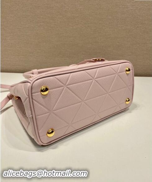 Top Grade Prada Small Galleria Quilted Saffiano Leather Bag 1BA896 Pink 2023