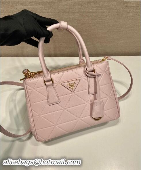 Top Grade Prada Small Galleria Quilted Saffiano Leather Bag 1BA896 Pink 2023