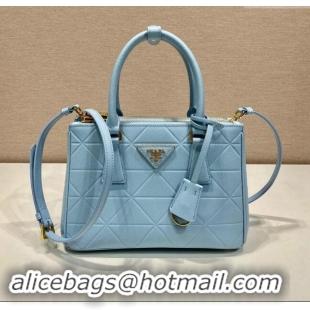 Top Design Prada Small Galleria Quilted Saffiano Leather Bag 1BA896 Blue 2023