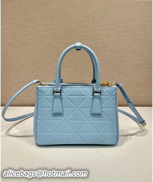 Top Design Prada Small Galleria Quilted Saffiano Leather Bag 1BA896 Blue 2023