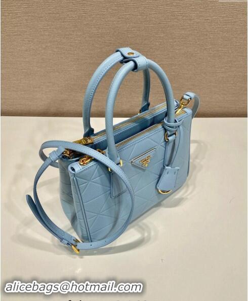 Top Design Prada Small Galleria Quilted Saffiano Leather Bag 1BA896 Blue 2023