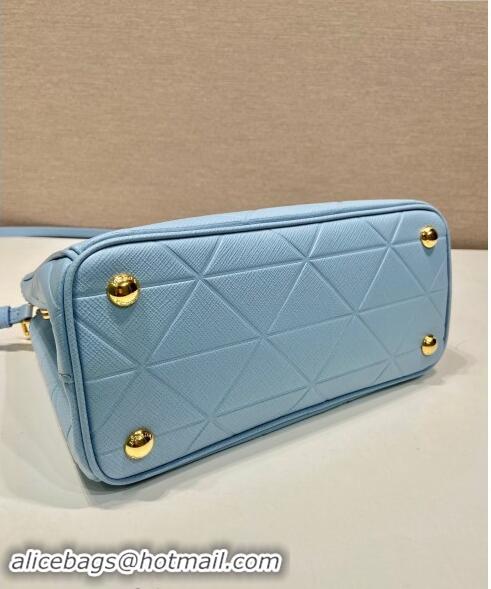 Top Design Prada Small Galleria Quilted Saffiano Leather Bag 1BA896 Blue 2023