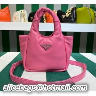 Reasonable Price Prada Small Padded Nappa Leather Top Handle Bag 1BA359 Pink 2023