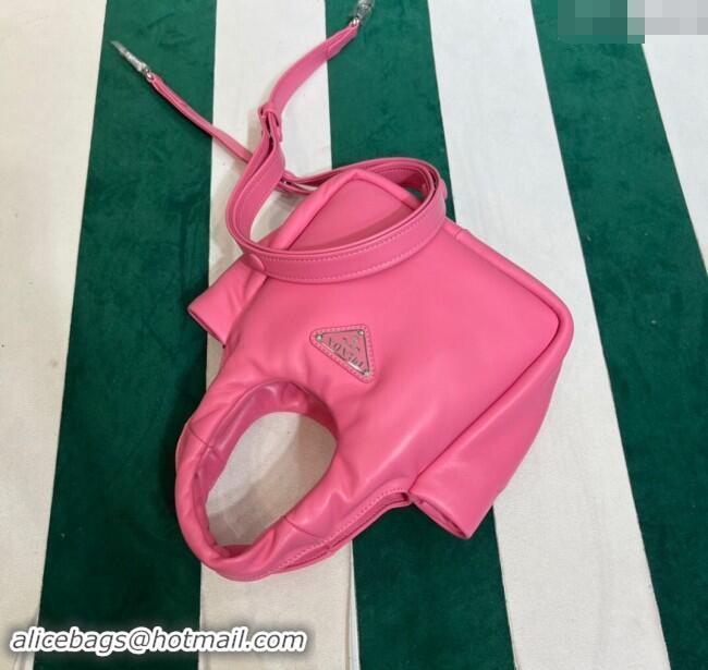 Reasonable Price Prada Small Padded Nappa Leather Top Handle Bag 1BA359 Pink 2023