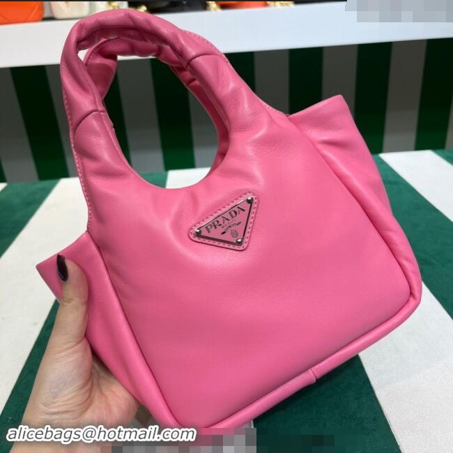 Reasonable Price Prada Small Padded Nappa Leather Top Handle Bag 1BA359 Pink 2023