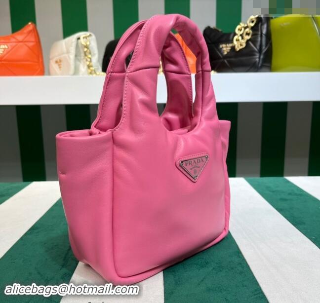 Reasonable Price Prada Small Padded Nappa Leather Top Handle Bag 1BA359 Pink 2023