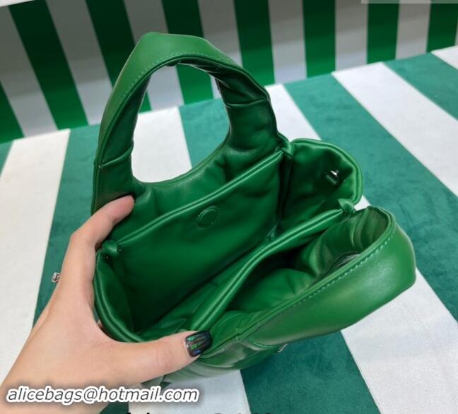 Buy Fashionable Prada Small Padded Nappa Leather Top Handle Bag 1BA359 Green 2023