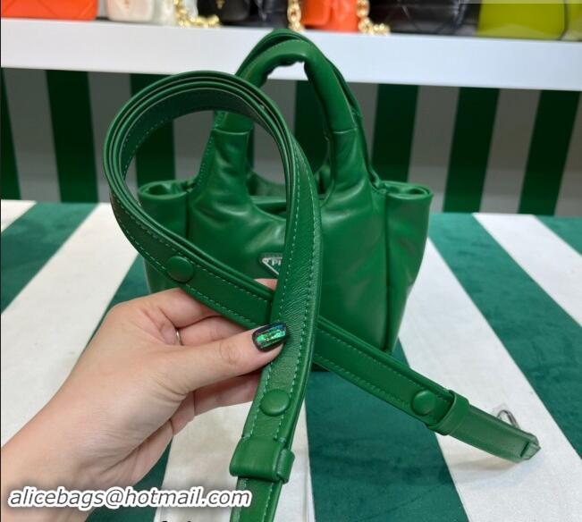 Buy Fashionable Prada Small Padded Nappa Leather Top Handle Bag 1BA359 Green 2023