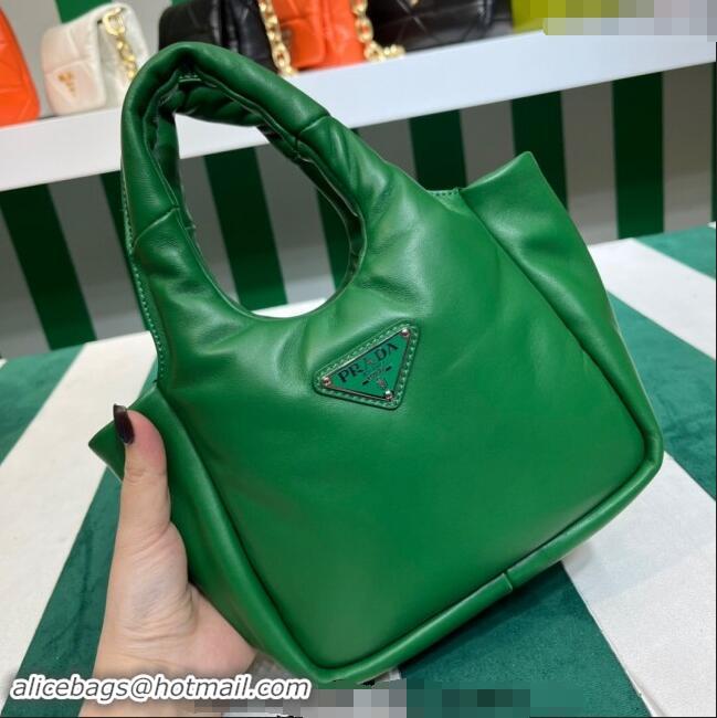 Buy Fashionable Prada Small Padded Nappa Leather Top Handle Bag 1BA359 Green 2023