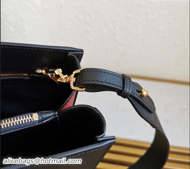 Top Design Prada Large Saffiano Leather Handband 1BA153 Black/Red 2023