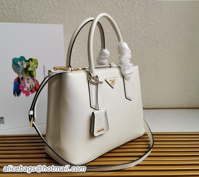 Top Grade Prada Large Saffiano Leather Handband 1BA232 White 2023