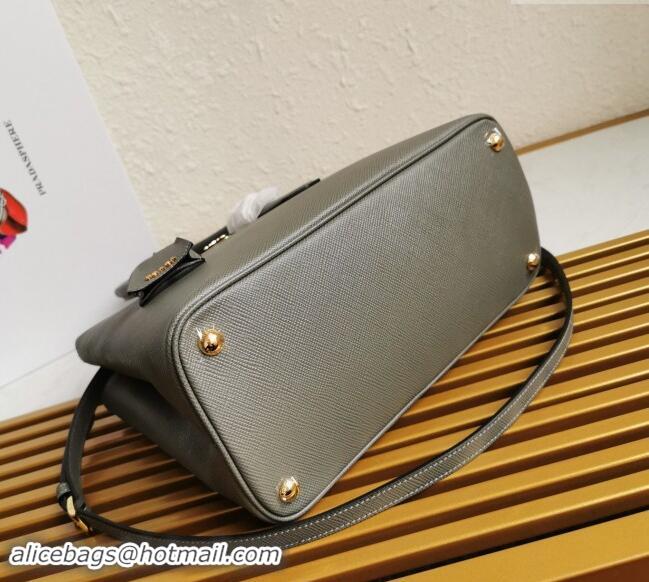 Top Grade Prada Large Saffiano Leather Handband 1BA232 Grey 2023