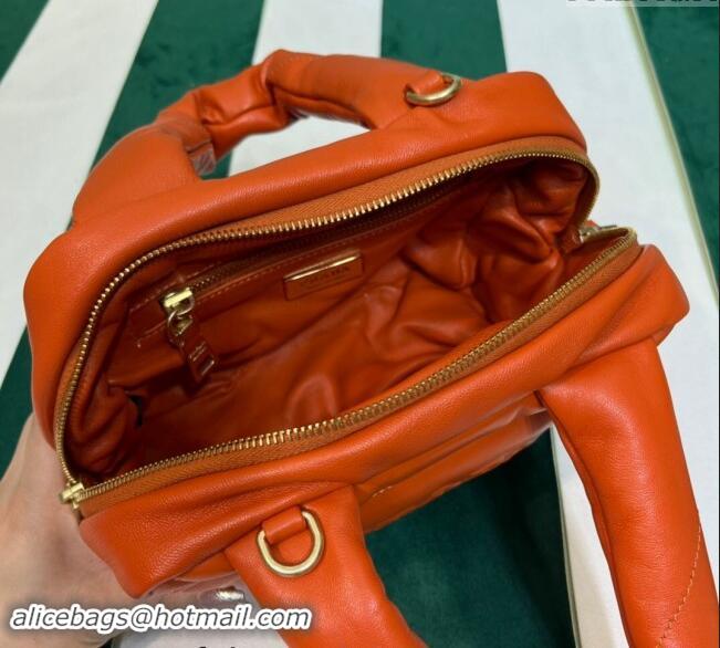 Top Quality Prada Quilted nappa leather Top Handle bag 1BB083 Orange 2023