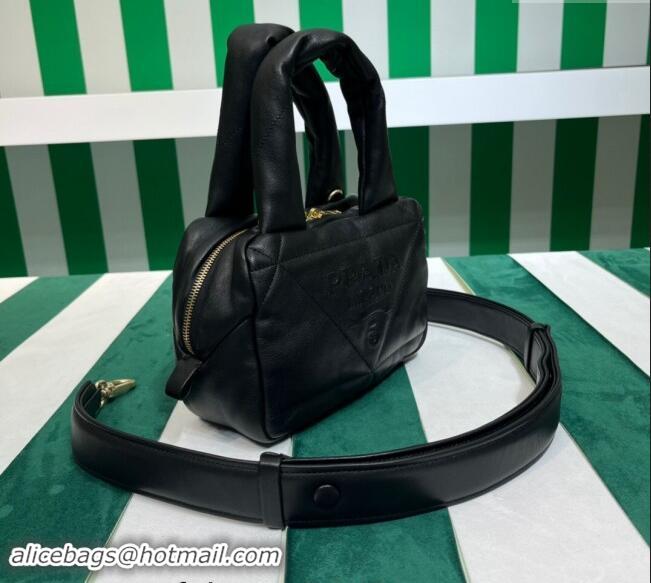 Buy Fashionable Prada Quilted nappa leather Top Handle bag 1BB083 Black 2023