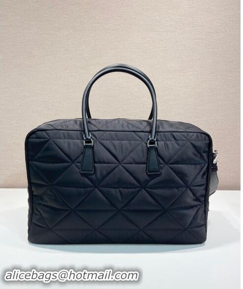 Best Quality Prada Mens Quilted Re-Nylon travel bag 2VA009 Black 2023