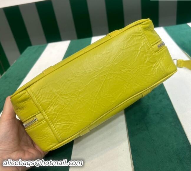 Buy Discount Prada Small Antique Nappa Leather Top Handle Bag 1BB098 Yellow 2023