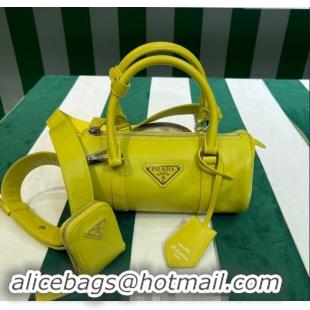 Top Grade Prada Small Antique Nappa Leather Handbag 1BA389 Yellow 2023