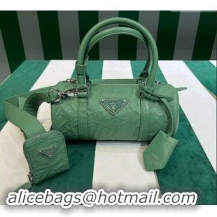 Famous Brand Prada Small Antique Nappa Leather Handbag 1BA389 Sage Green 2023