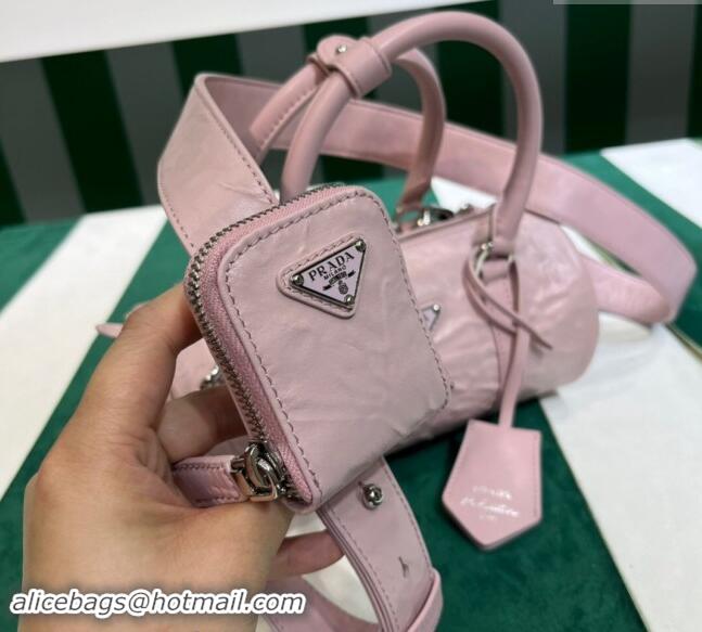 Buy Discount Prada Small Antique Nappa Leather Handbag 1BA389 Alabaster Pink 2023