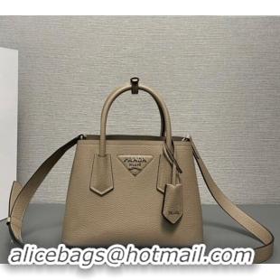 Pretty Style Prada Double Saffiano Leather Mini Bag 1BG443 Grey 2023