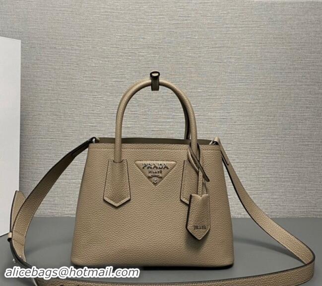 Pretty Style Prada Double Saffiano Leather Mini Bag 1BG443 Grey 2023