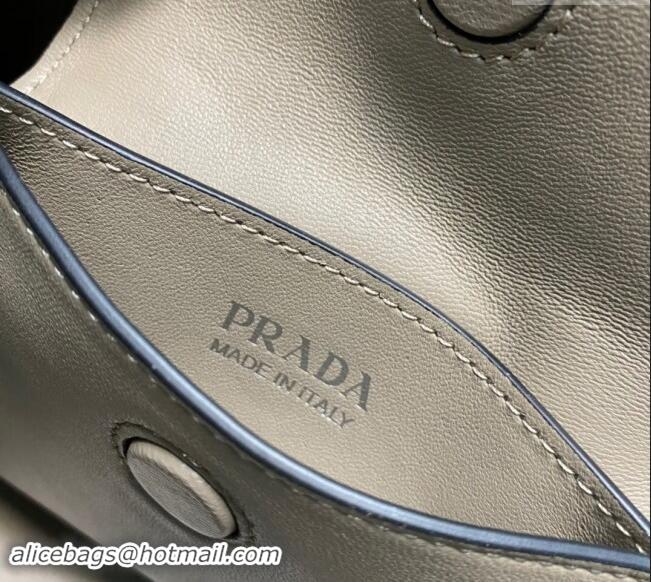 Pretty Style Prada Double Saffiano Leather Mini Bag 1BG443 Grey 2023