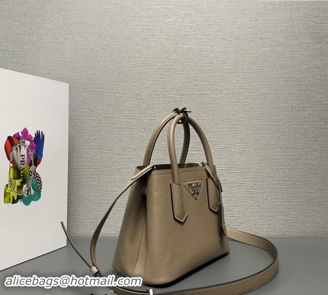 Pretty Style Prada Double Saffiano Leather Mini Bag 1BG443 Grey 2023