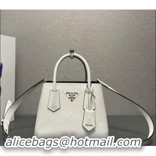 Top Design Prada Double Saffiano Leather Mini Bag 1BG443 White 2023