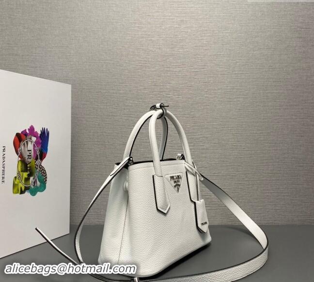 Top Design Prada Double Saffiano Leather Mini Bag 1BG443 White 2023