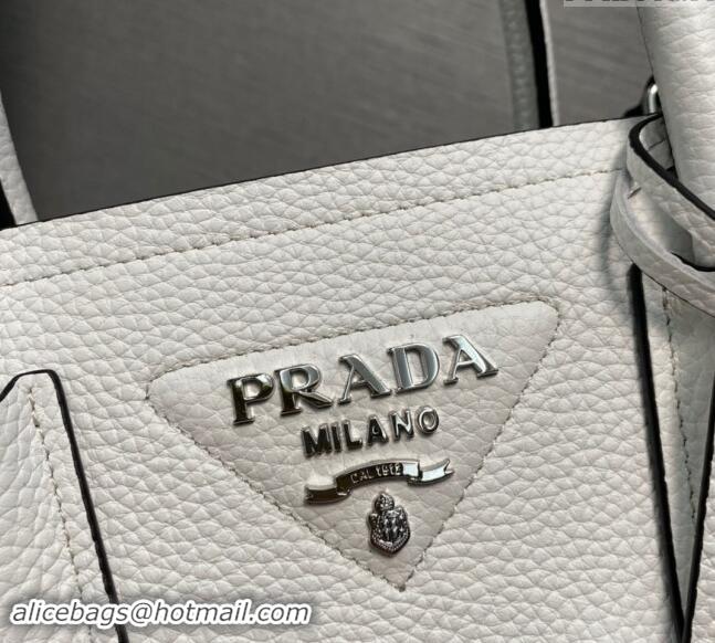 Top Design Prada Double Saffiano Leather Mini Bag 1BG443 White 2023