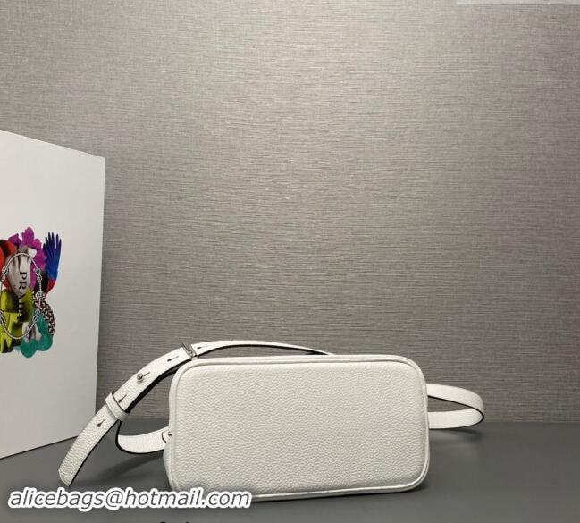 Top Design Prada Double Saffiano Leather Mini Bag 1BG443 White 2023