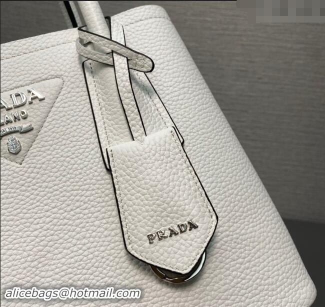 Top Design Prada Double Saffiano Leather Mini Bag 1BG443 White 2023