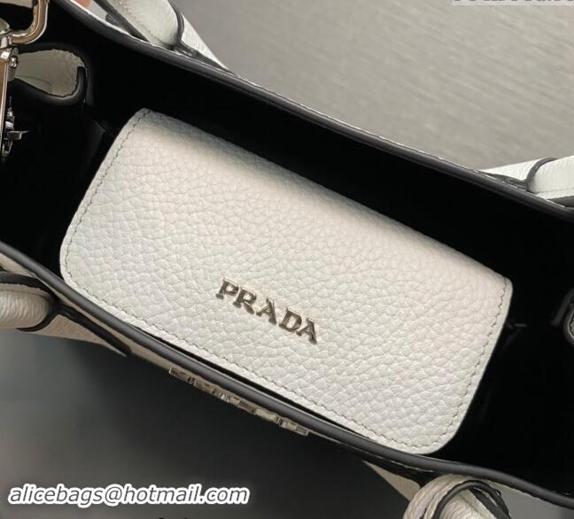 Top Design Prada Double Saffiano Leather Mini Bag 1BG443 White 2023