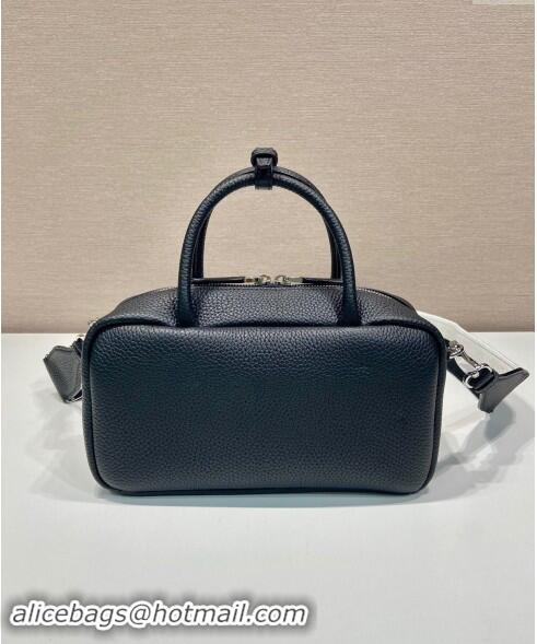 Buy Promotional Prada Grained Leather Top Handle Bag 1BB102 Black 2023