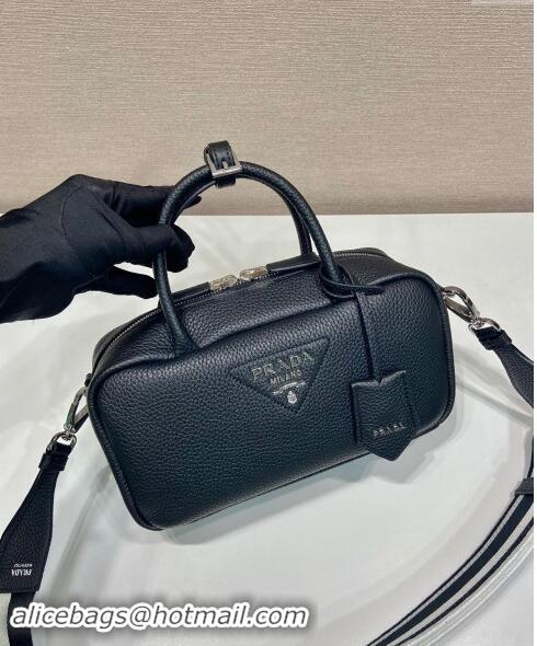 Buy Promotional Prada Grained Leather Top Handle Bag 1BB102 Black 2023