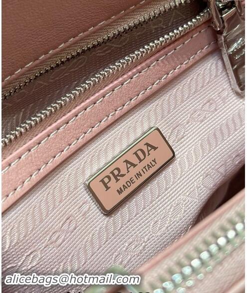 Famous Brand Prada Galleria satin mini-bag with Strass 1BA906 Pink 2024