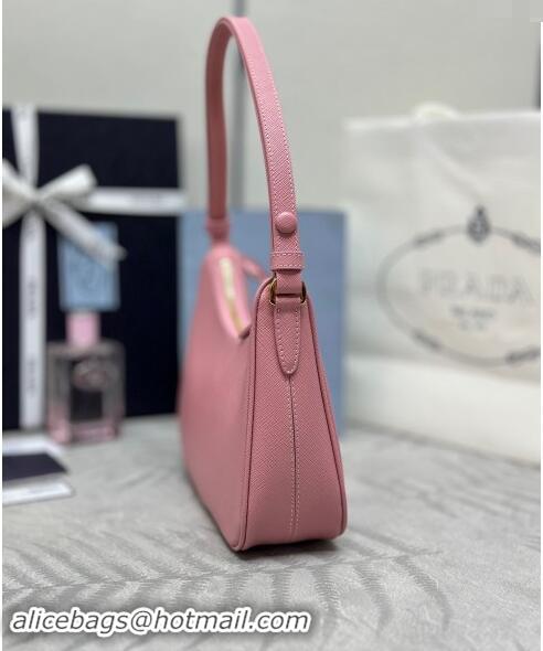 New Release Creation Prada Re-Edition Saffiano leather mini bag 1BC204 Light Pink 2024