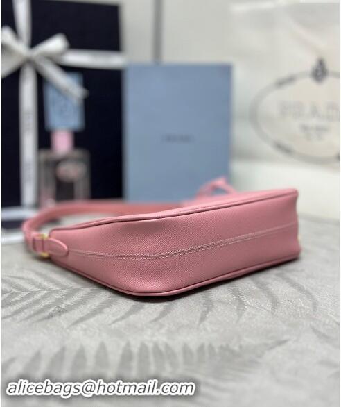 New Release Creation Prada Re-Edition Saffiano leather mini bag 1BC204 Light Pink 2024